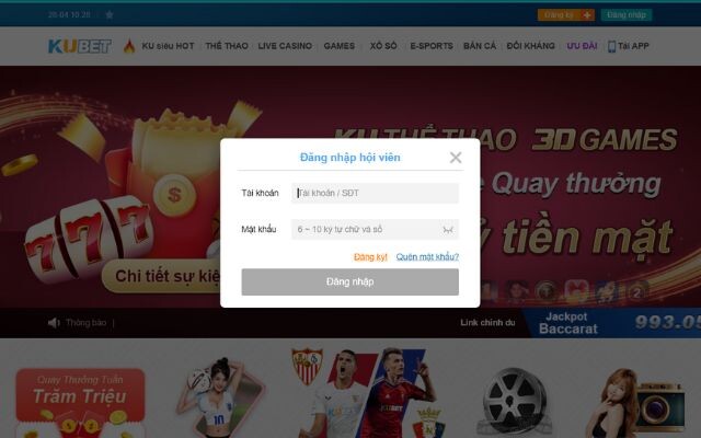 Đăng nhập tài khoản Kubet11